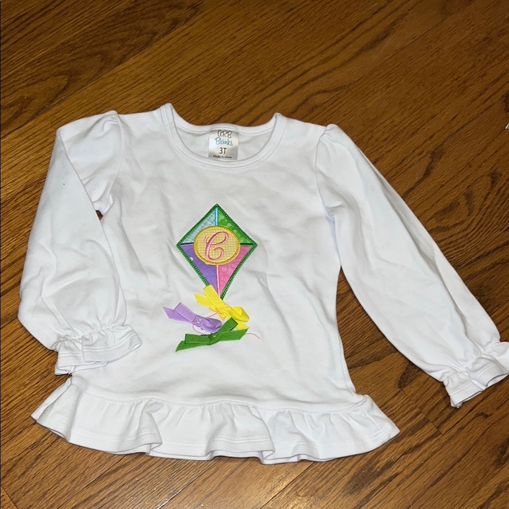 White Kids Shirt with Kite Design